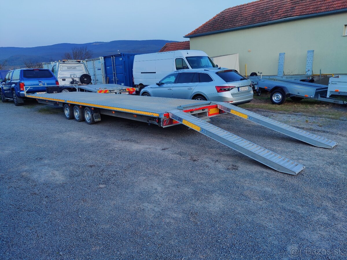 Prívesný vozík - trojnápravové plato - 12