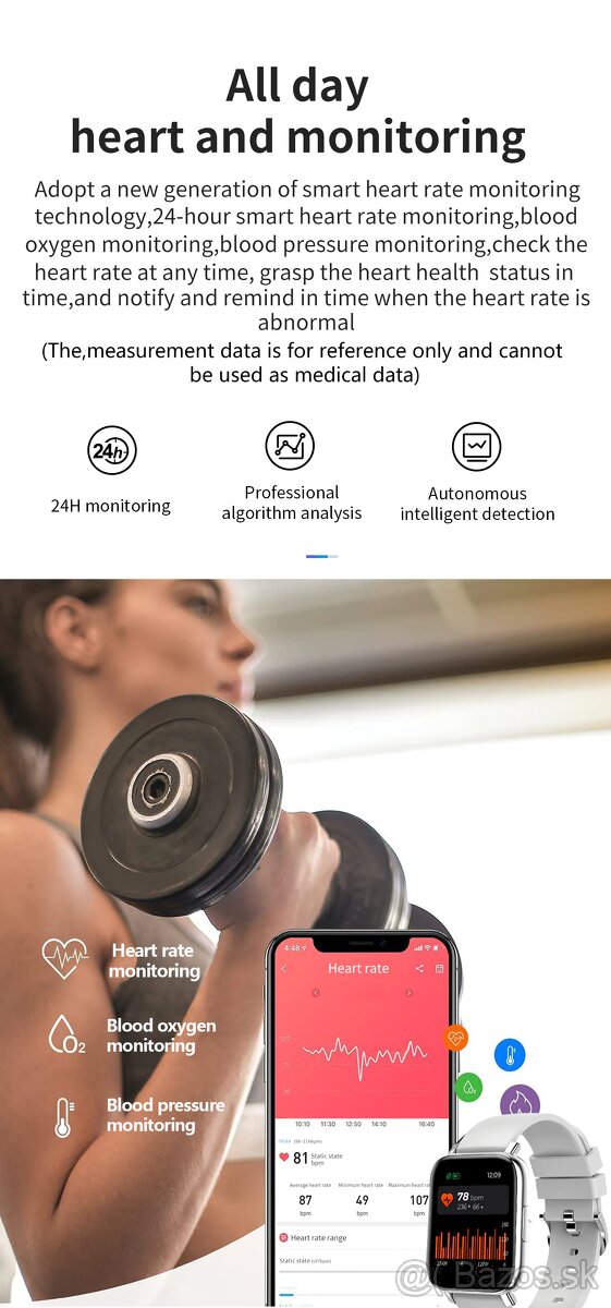 Smart hodinky Senbono GTS (zlate) - 12