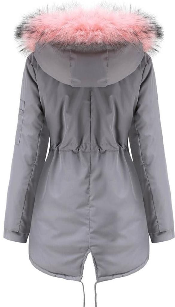 Šedá vetrovka s ružovou kožušinkou - 12
