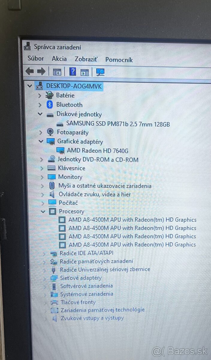 Lenovo E545 / AMD 4 jadro / 8GB RAM / 128GB SSD / 15.6" - 12