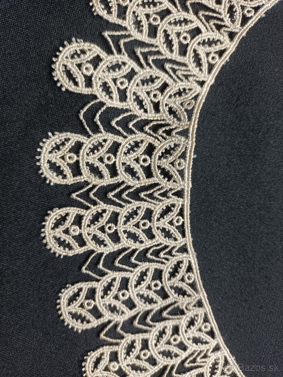 Originál . starožitné ecru čipkové golieriky - 12