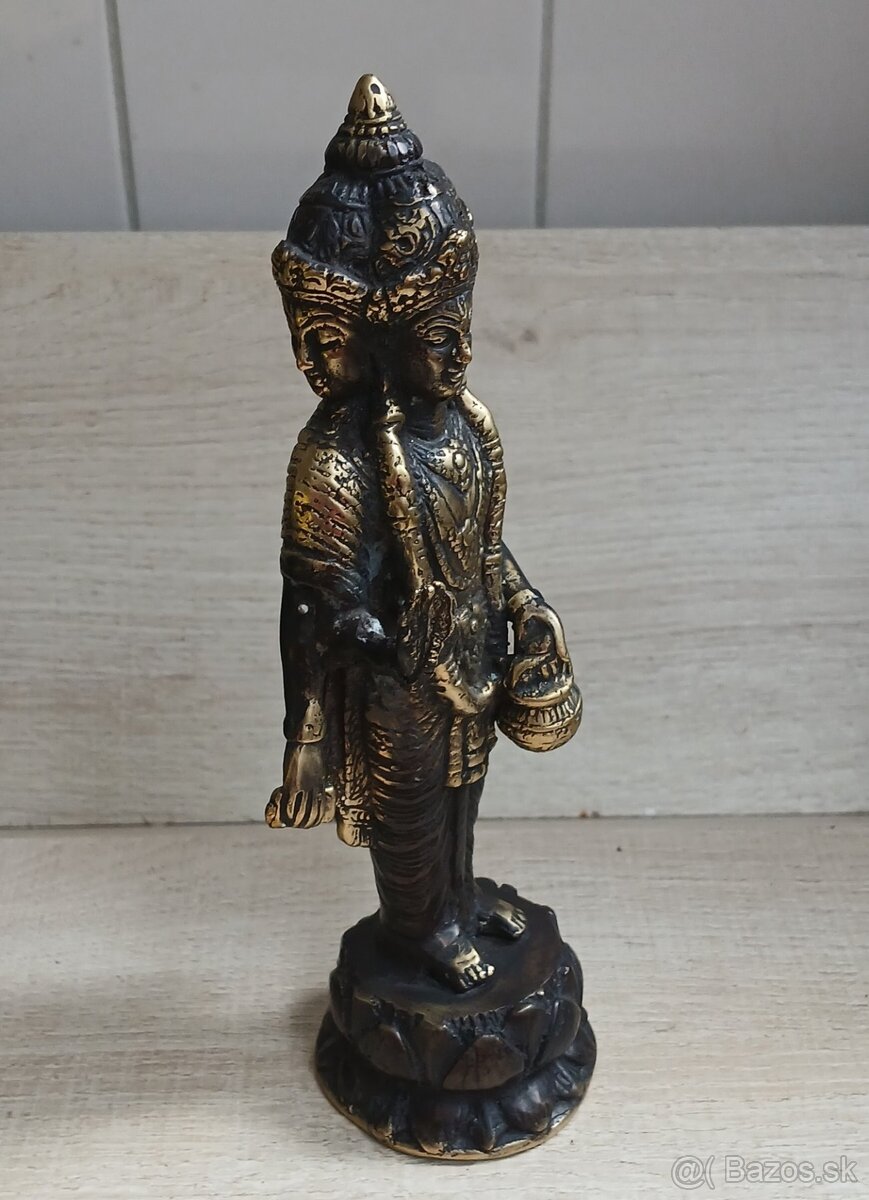 Ručne vyrobená sada troch bronzových Hindských božstiev - 12