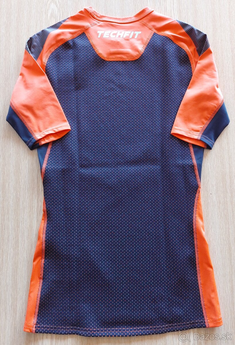 Nové kompresné tričká Adidas TECHFIT (M/L) – Modré/Oranžové - 12