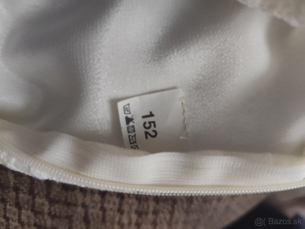 Krémové spoločenské šaty veľkosť 152 - 12