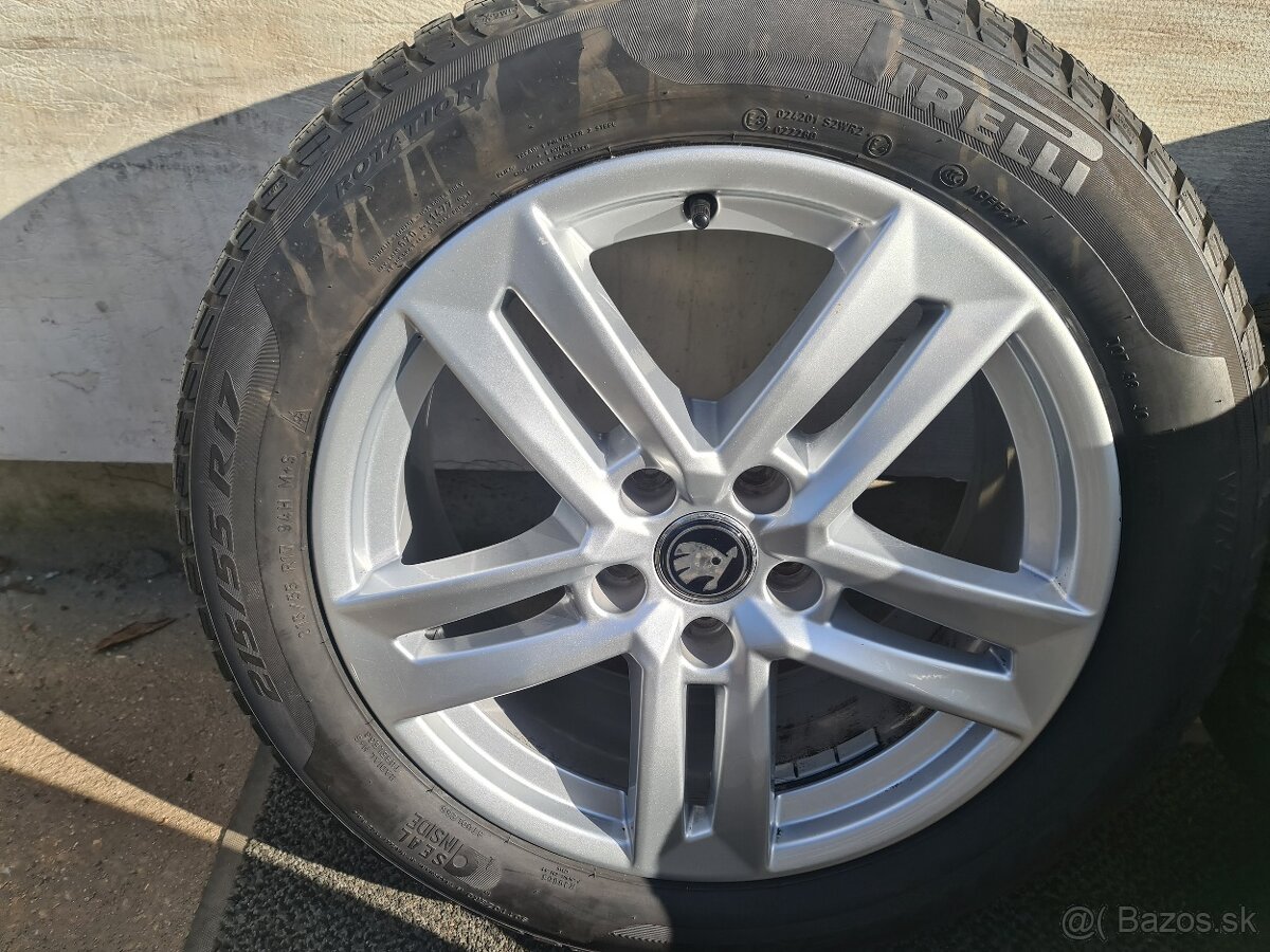 5X112 R17 + ZIMNE PNEU PIRELLI 215/55 R17 - 12