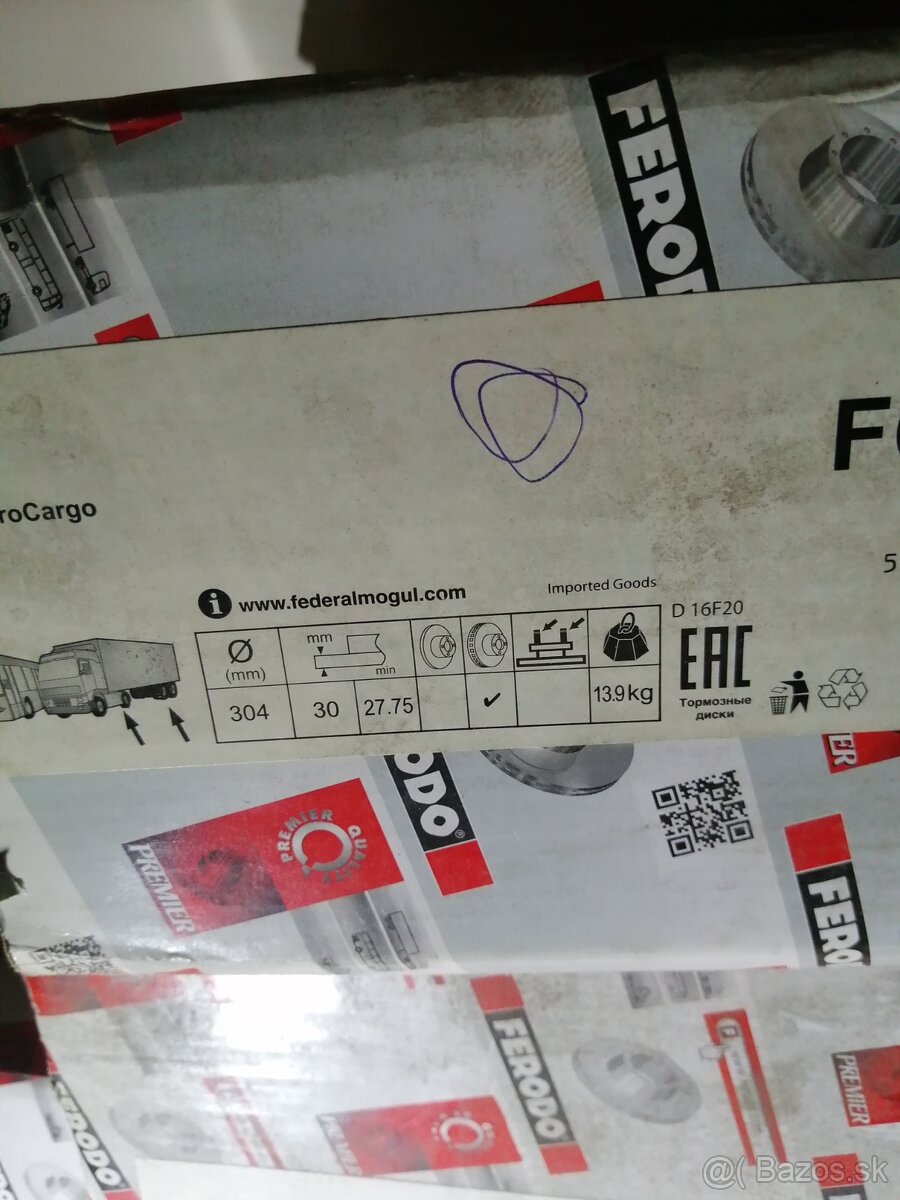 Iveco Daily, DAF, Nissan brzdové kotouče Ferodo - 12