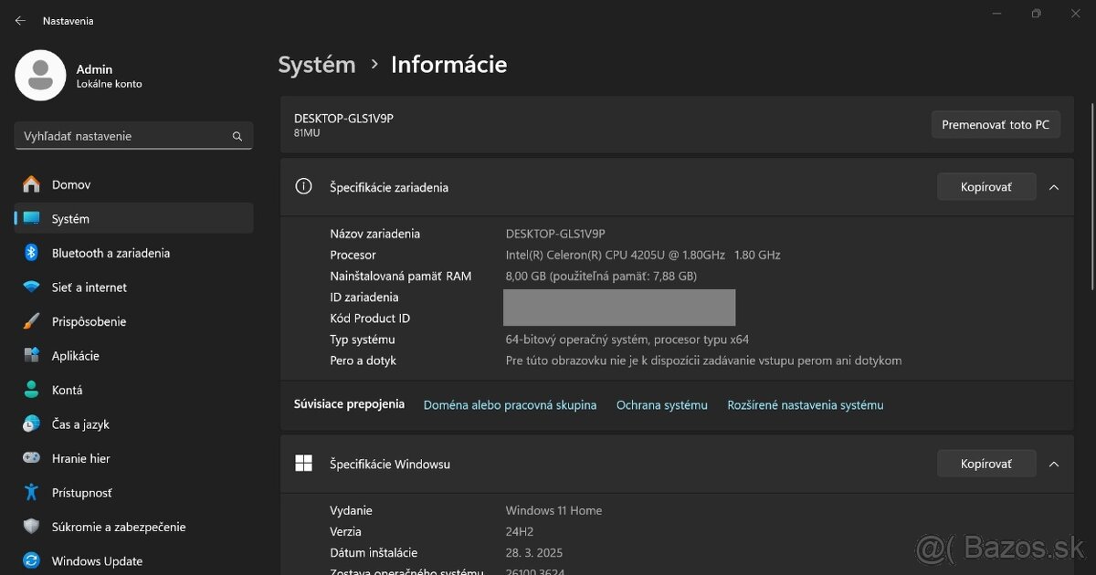Lenovo S145-14IWL /Intel 4205U/8GB RAM/FHD/SSD+HDD/Bat ok - 12