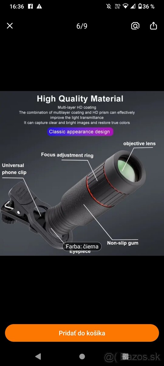 Predám telescope na telefón 32 x zoom - 12
