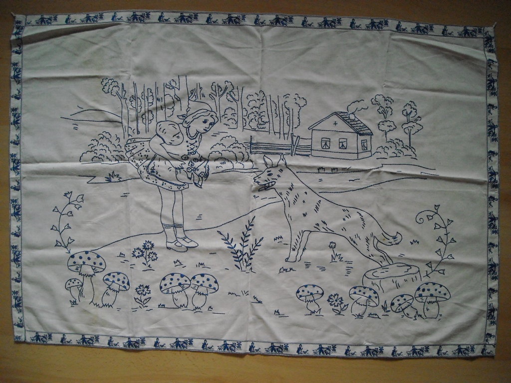 Ručník šatka,vyšívaná nástenka a obrus - 12