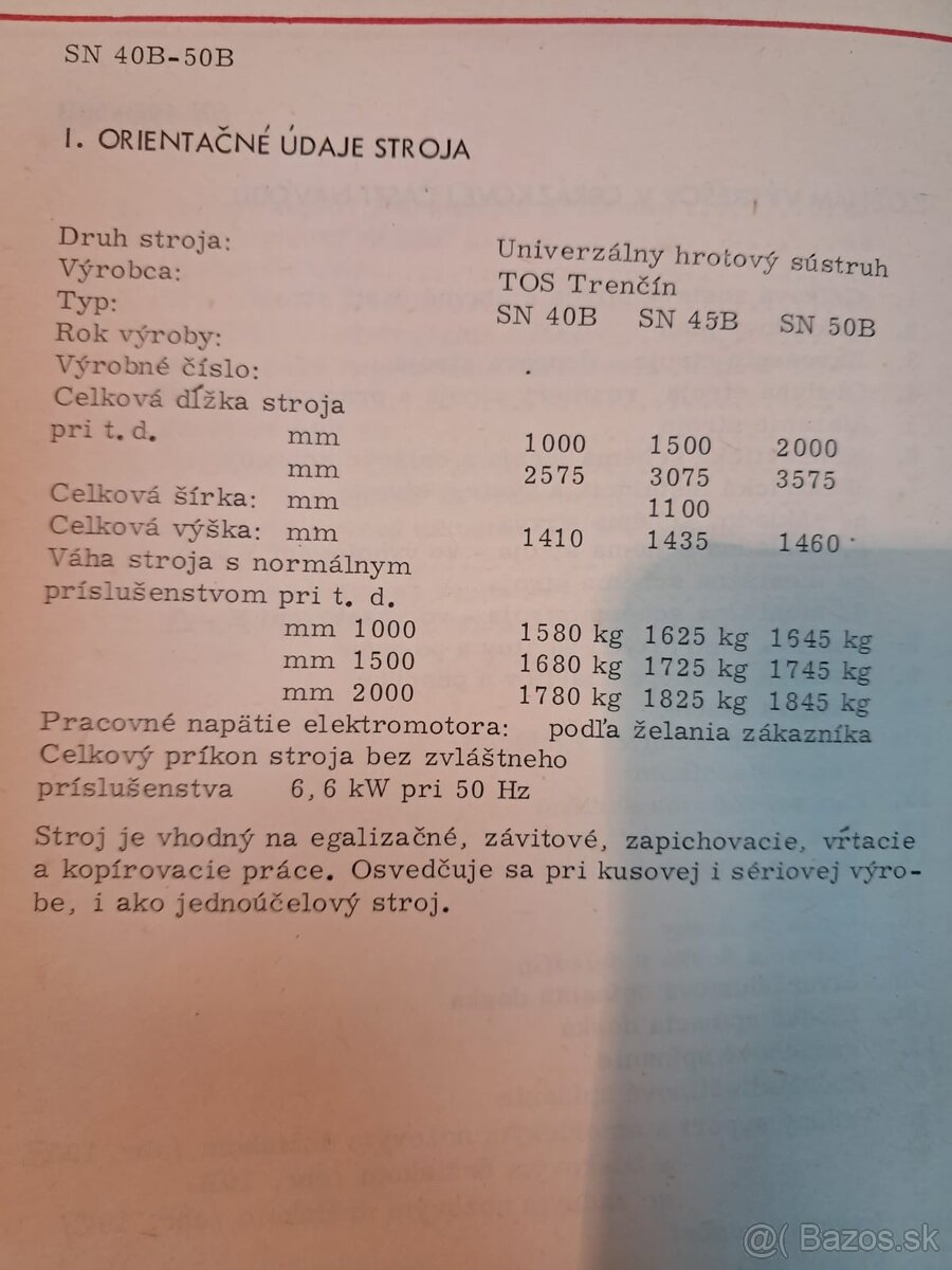 Sústruh SN 50B - 12