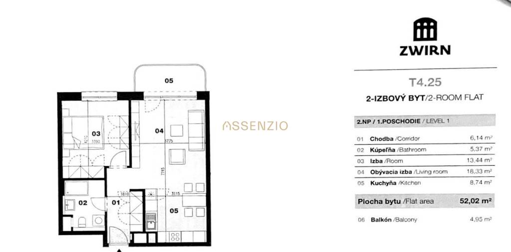 ASSENZIO-PREDAJ-2 IZBOVÝ BYT-59M2-PROJEKT ZWIRN 3 - RUŽINOV - 12