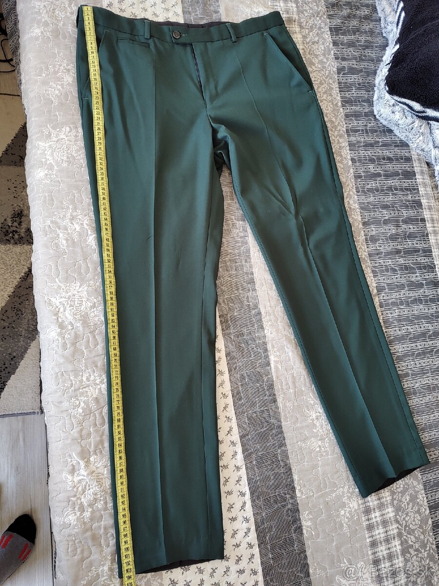 Pánsky tmavozelený oblek svadobný - 12