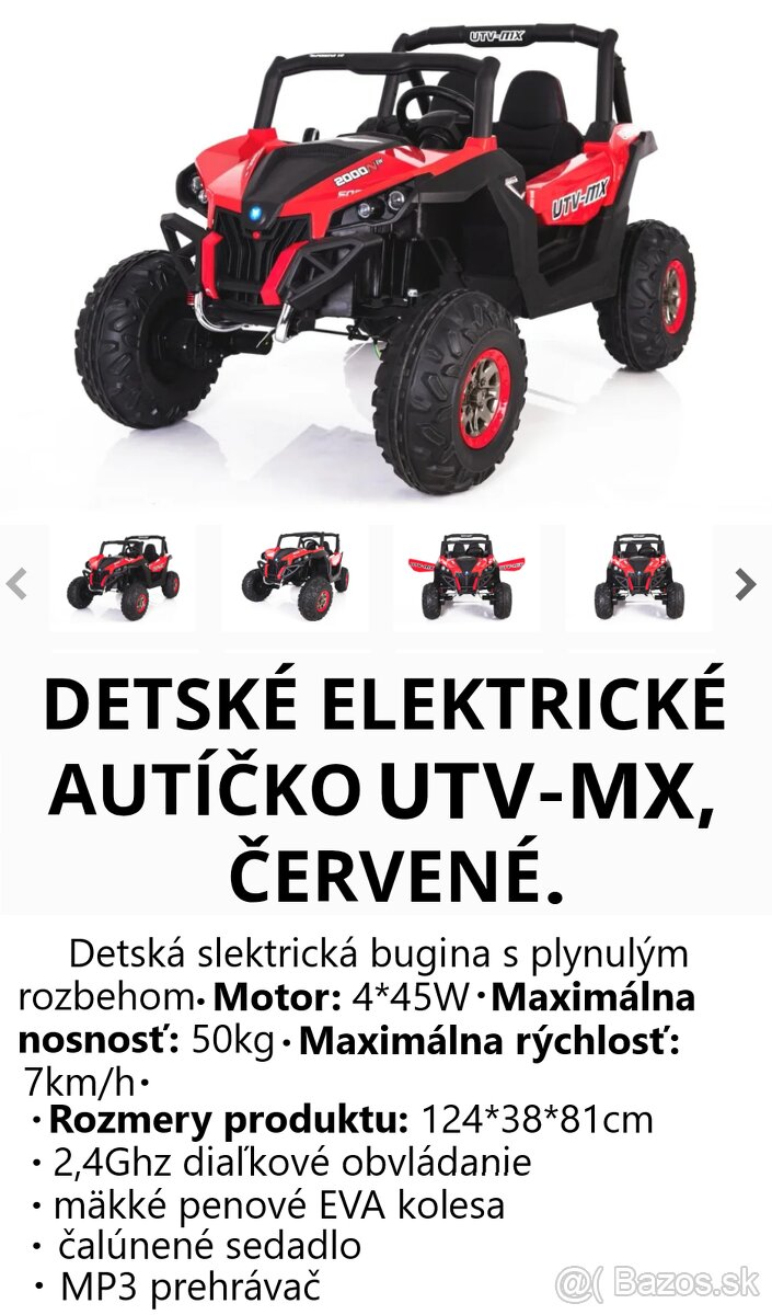 Detské elektrické autíčko UTV-MX - 12