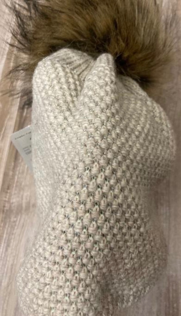 Dámska Teplá zimná čiapka s brmbolcom/Nová - 12