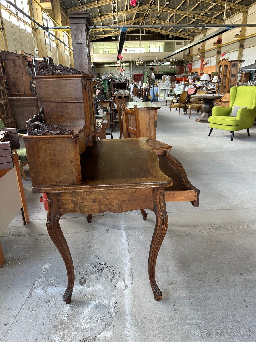 starožitný písaci stolík s nadstavbou - 12