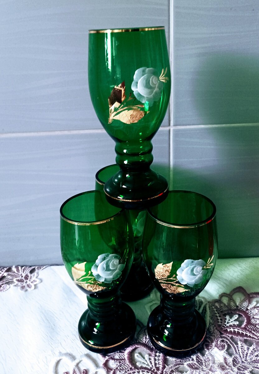 Retro sklenené misy, poháre - 12