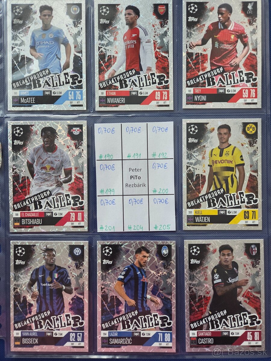 Fotbalove karticky TOPPS, Panini, cast 1/2 - 12