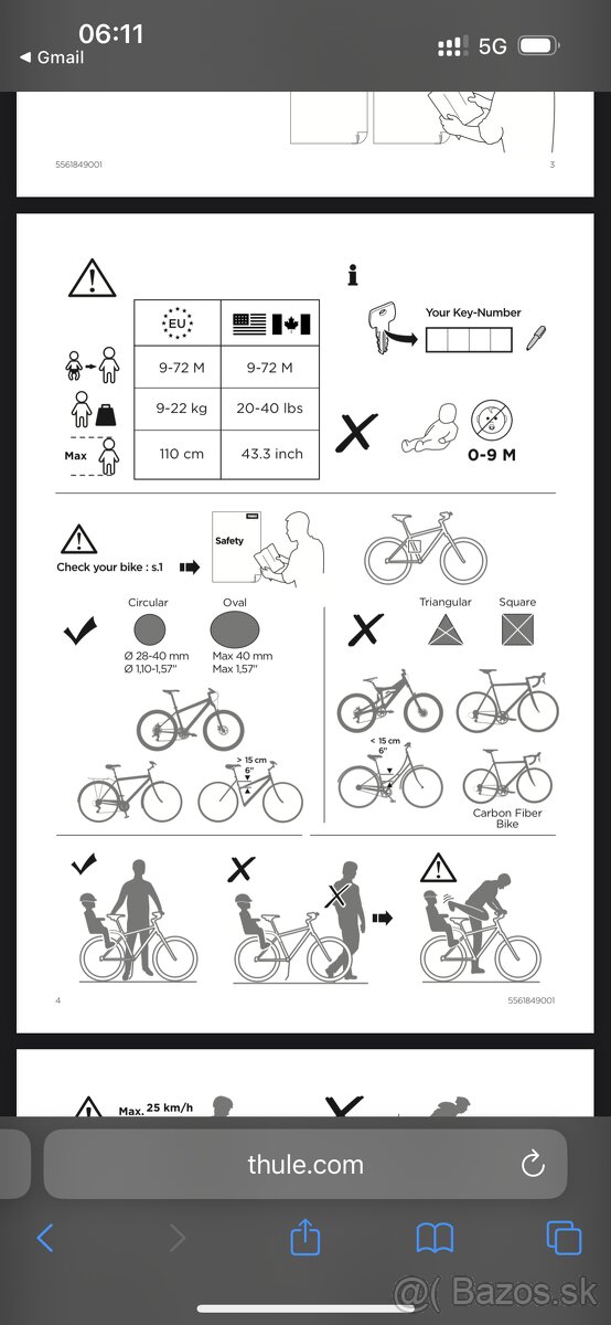 Cyklosedacka Thule Ridealong 2 - 12