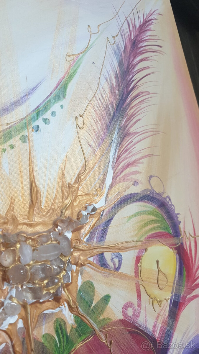 luxusný obraz s krištálom , autor Janka Roselli - 12