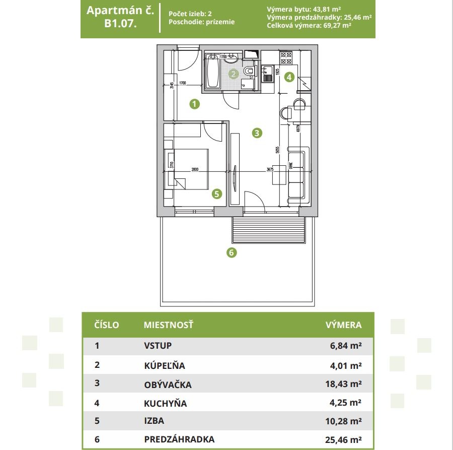 Predaj novostavby 2 izb. bytu s predzáhradkou_B. Kostol - 12