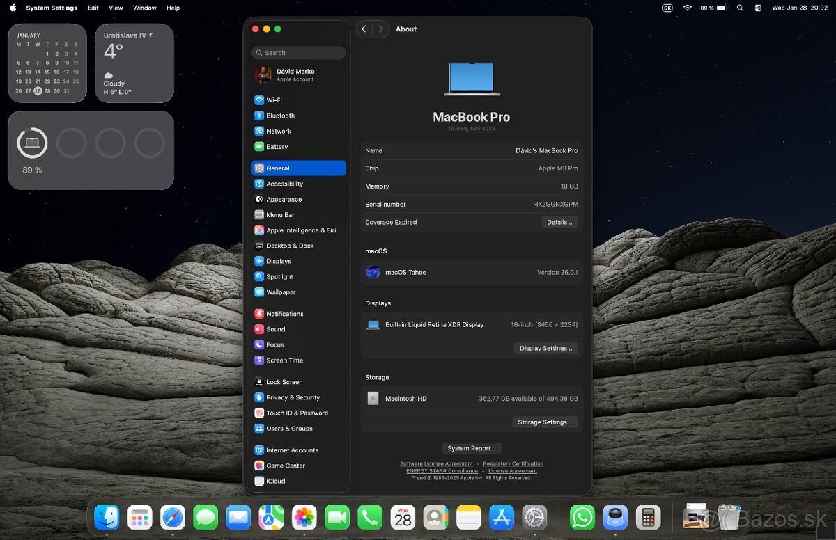 Apple MacBook Pro 16" M3 Pro 18GB / 512GB Strieborný - 12