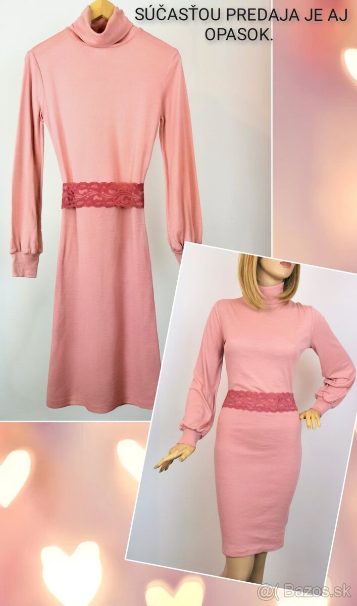 Merino šaty z roláčikom vo veľkosti XS /S - 12