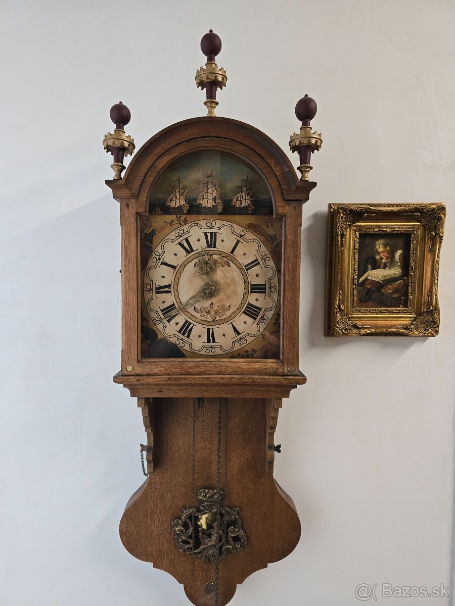 Starožitné nástenné drevene hodiny... - 12