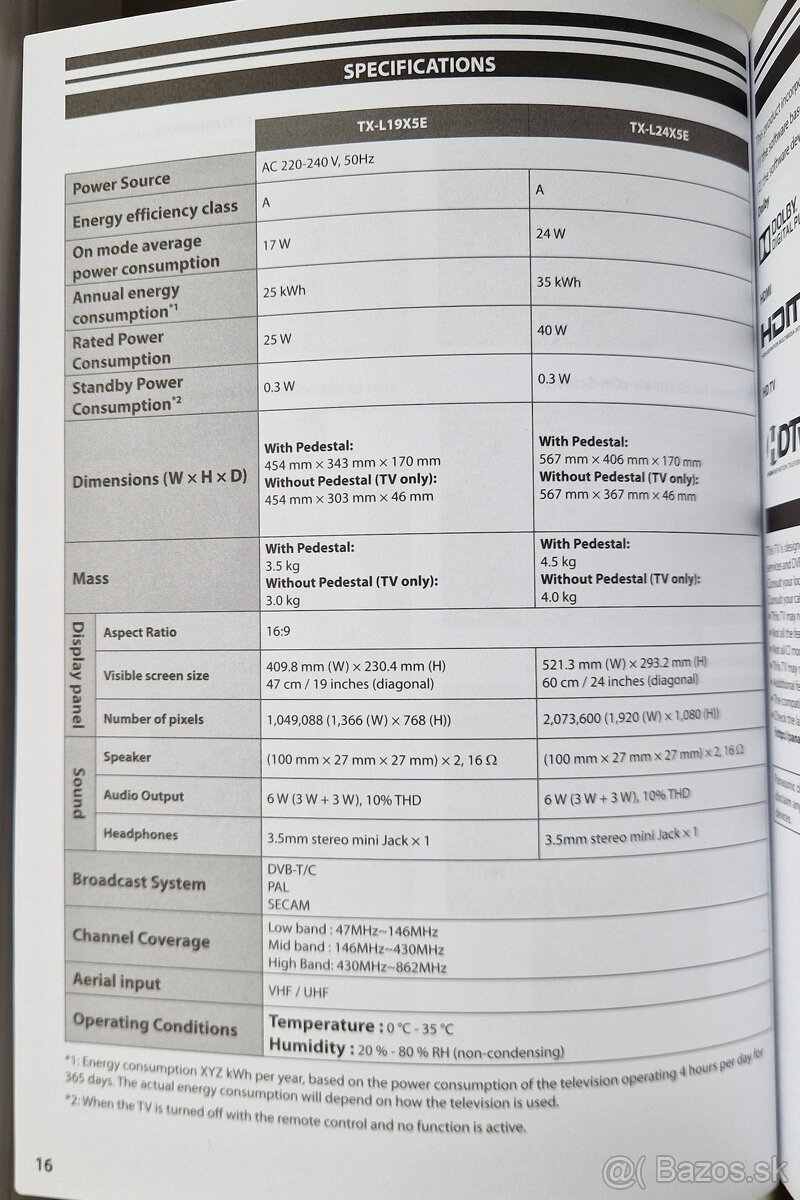 Televízor LCD Panasonic VIERA TX-L24X5E - 12