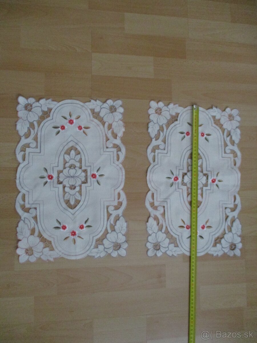 2 starožitné vyšívané dečky - obrusy / 43 / - 12
