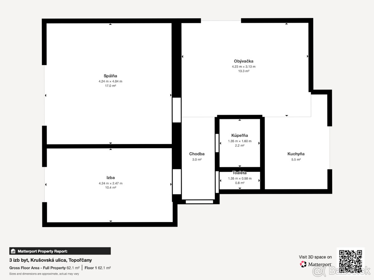 LACNÝ 3 IZBOVÝ byt, Krušovská ul., Topoľčany - 12