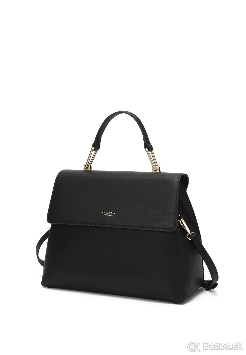 čierna kožená kabelka carlheim - nová - 12