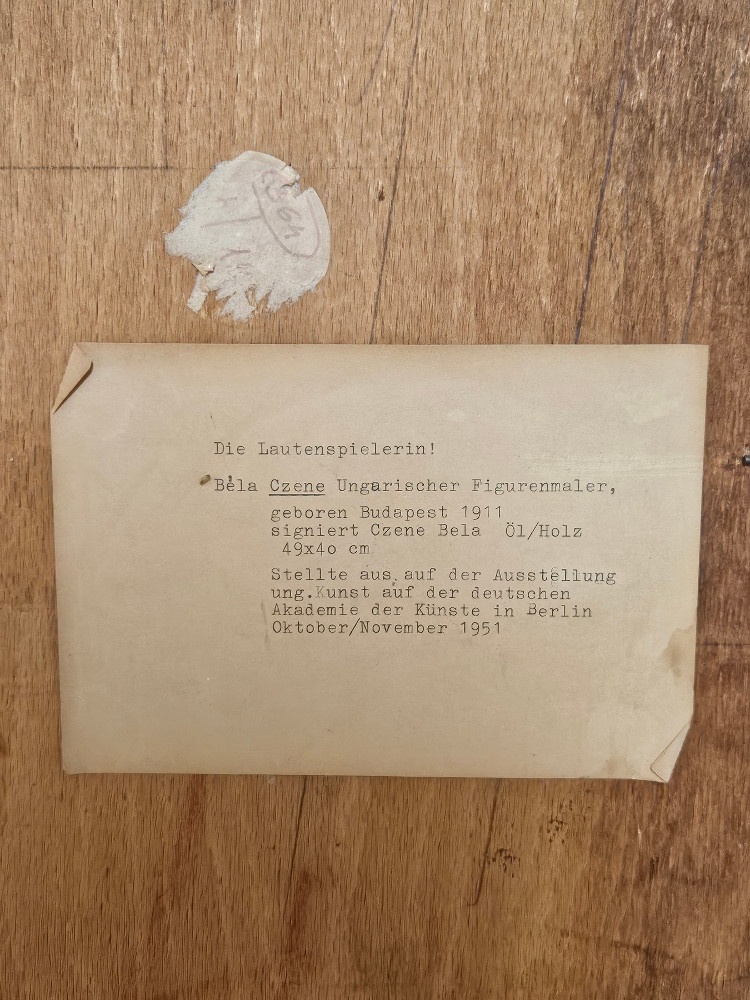 OBRAZ - Olejomaľba - Béla Czene - Hráčka na lutnu - 12