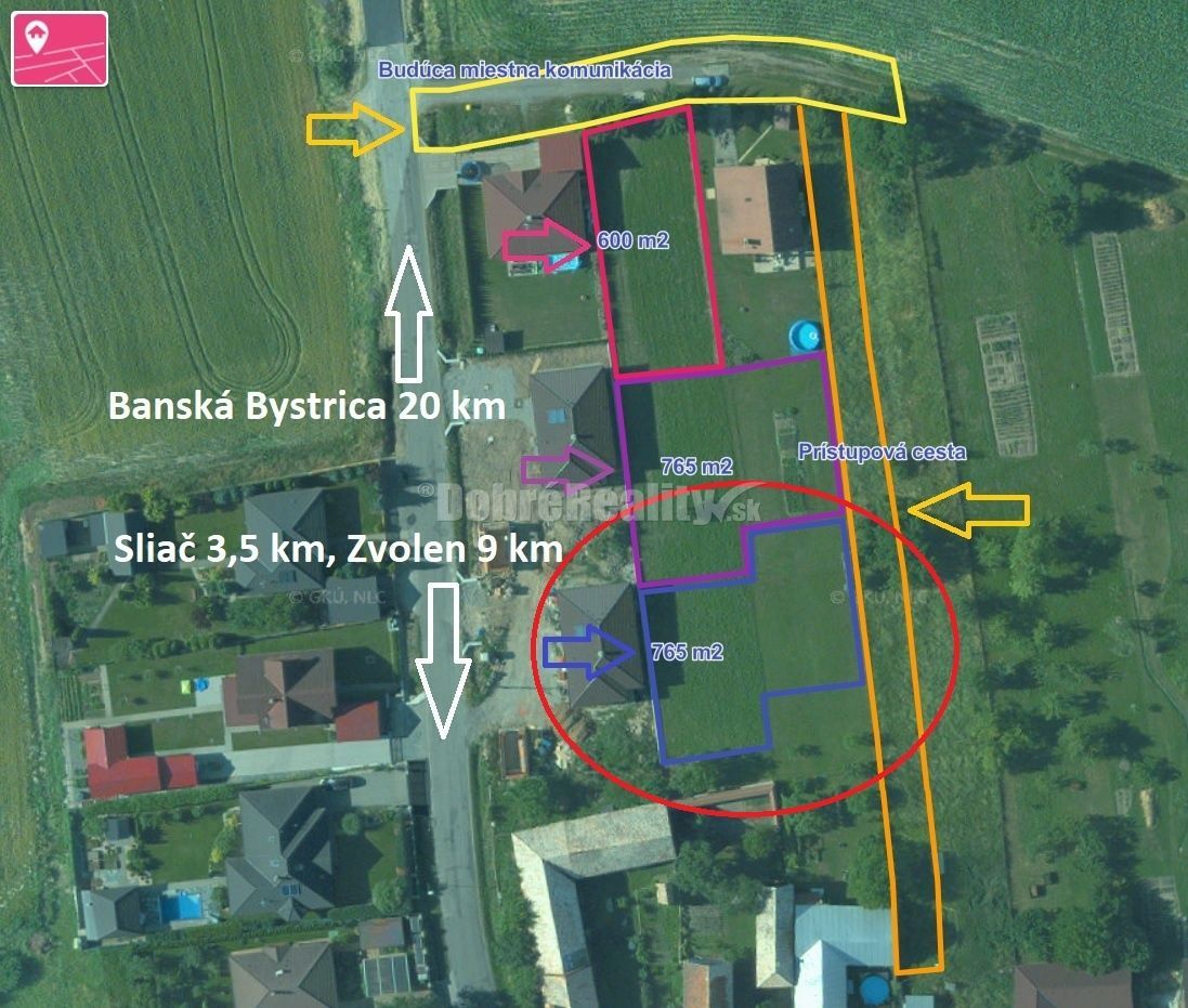 PREDAJ: Pozemok pre rodinný dom, 765 m2, Veľká Lúka, okres Z - 12