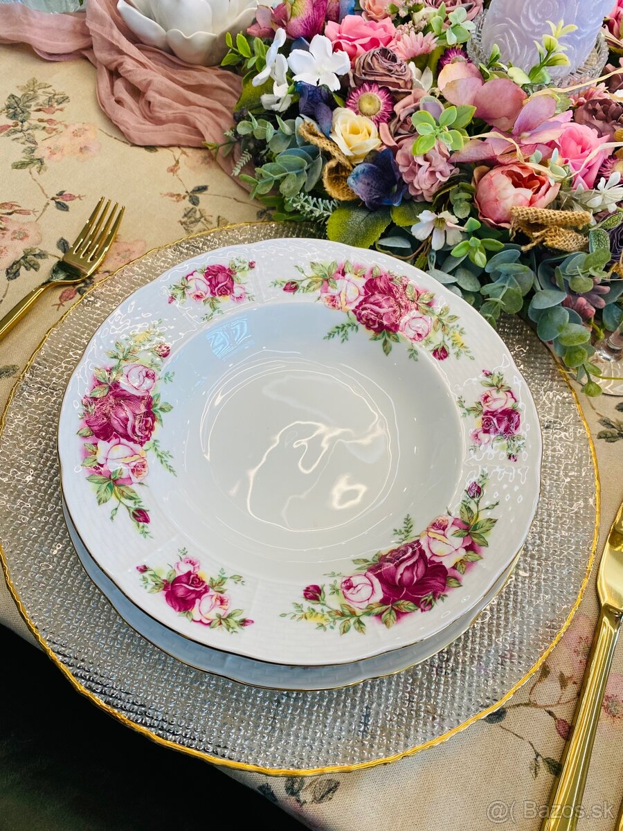 Vitrínová retro obedová súprava,posielam bezpečne - 12