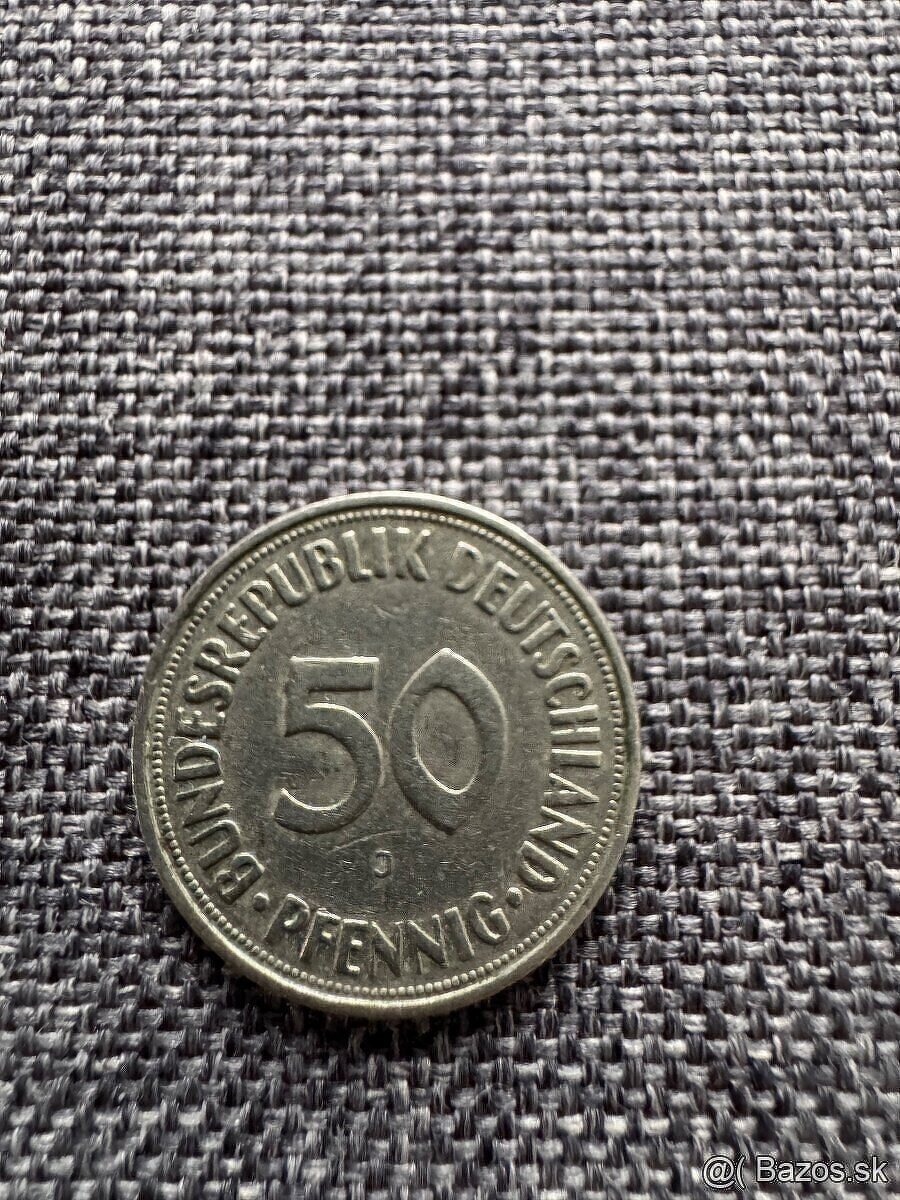 Nemecko - 50 Pfennig 7 ks : 1950, 1966, 1979, 1990, 1992 - 12