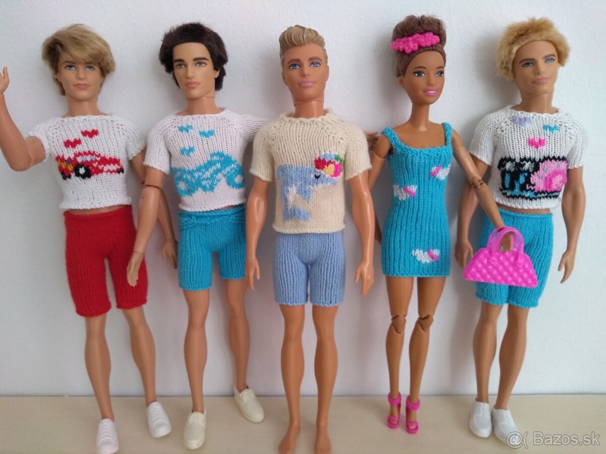 Veľryba slimák delfín tričko pre bábiku Ken barbie bermudy - 12