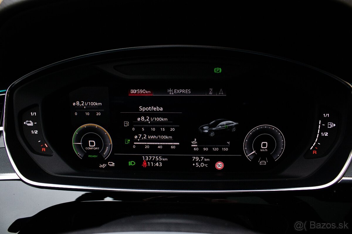 Audi A8 60 TFSI-e V6, masáž, webasto, pano, nelakované - 12