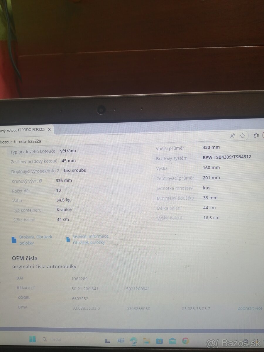 Brzdový kotouč ROADHOUSE BPW 430 - 12