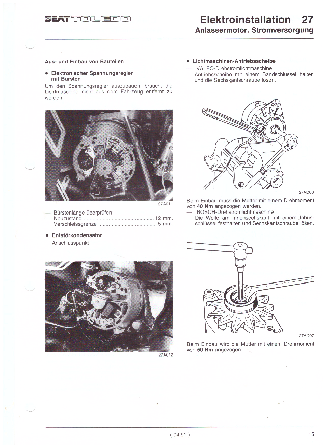 dielenská príručka SEAT TOLEDO 1991 -, 3. zväzok - 12