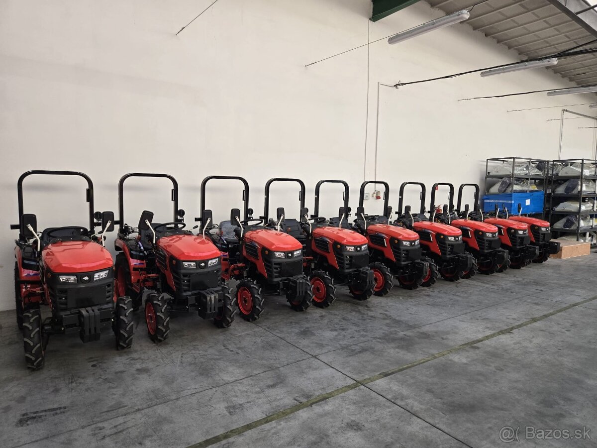 Malotraktor, traktor RHINO 25 HP, pluh 1/20, rotavátor 105 - 12