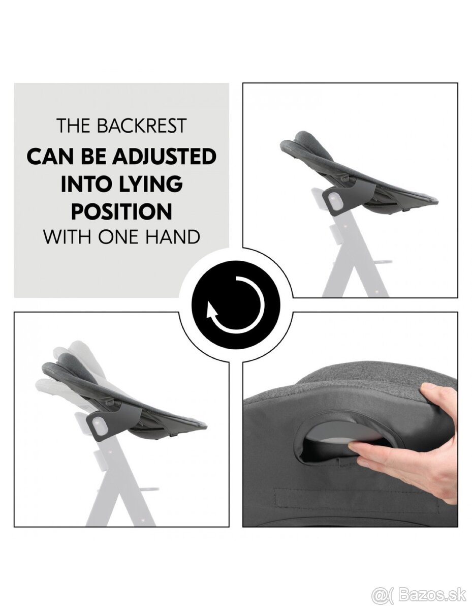 Hauck rastúca stolička BETA s kolieskami Dark Grey - 12