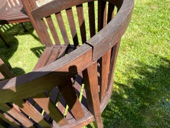 Zahradní stůl s křesílky – materiál teak - 12
