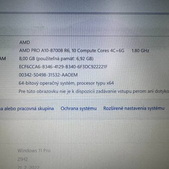 Notebook 14" HP.AMD PRO A10-8700B 4x1,80GHz.8gb ram.SSD 256 - 12