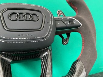 AUDI VOLANT KARBON - ALKANTARA - CERVENE ŠITIE - 12