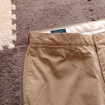 Polo Ralph Lauren plátené béžové nohavice elegantné chinos - 12