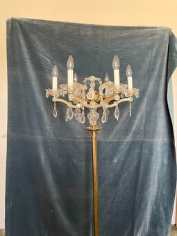 Stojaca lampa - mosadz, krištáľ - 12