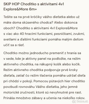 SKIP HOP Chodítko s aktivitami 4v1 Explore&More 6m+ - 12