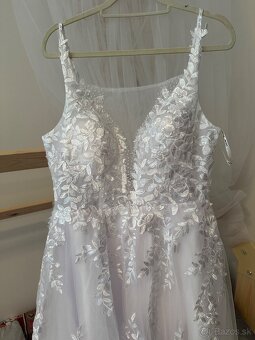 Krasne nové nenosené svadobné biele šaty na ramienka, 36 - 12
