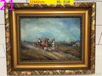 Obrazy olejomaľby rôzne tematiky viac kusov - 12