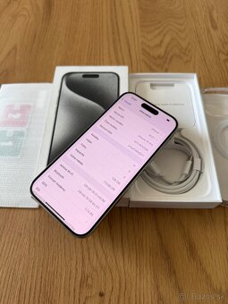 iPhone 15 Pro 128 gb White Titanium v záruke + príslušenstvo - 12